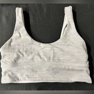 lululemon athletica Light Gray Ribbed Scoop Neck Sports Bra